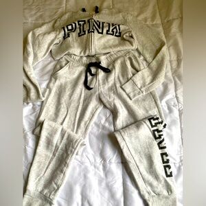 Matching Set of Zipped Up Hoodie and Joggers by PINK Victoria Secret